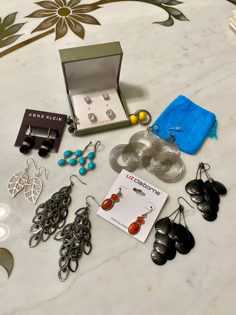 Jewelry Earring Pairs Lot (11) Different Brands Guess, Anne Klein, Chicos